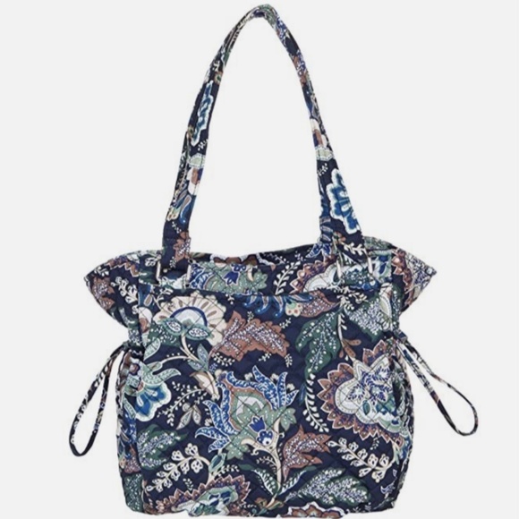 Vera Bradley Glenna Satchel Hobo Tote in Java Navy Camo Print - Picture 2 of 4